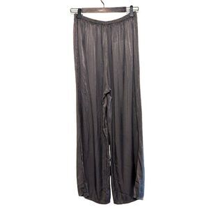 Tempo Paris Pull On Pants Women Small Brown Shimmer Satin Made Italy Lagenlook